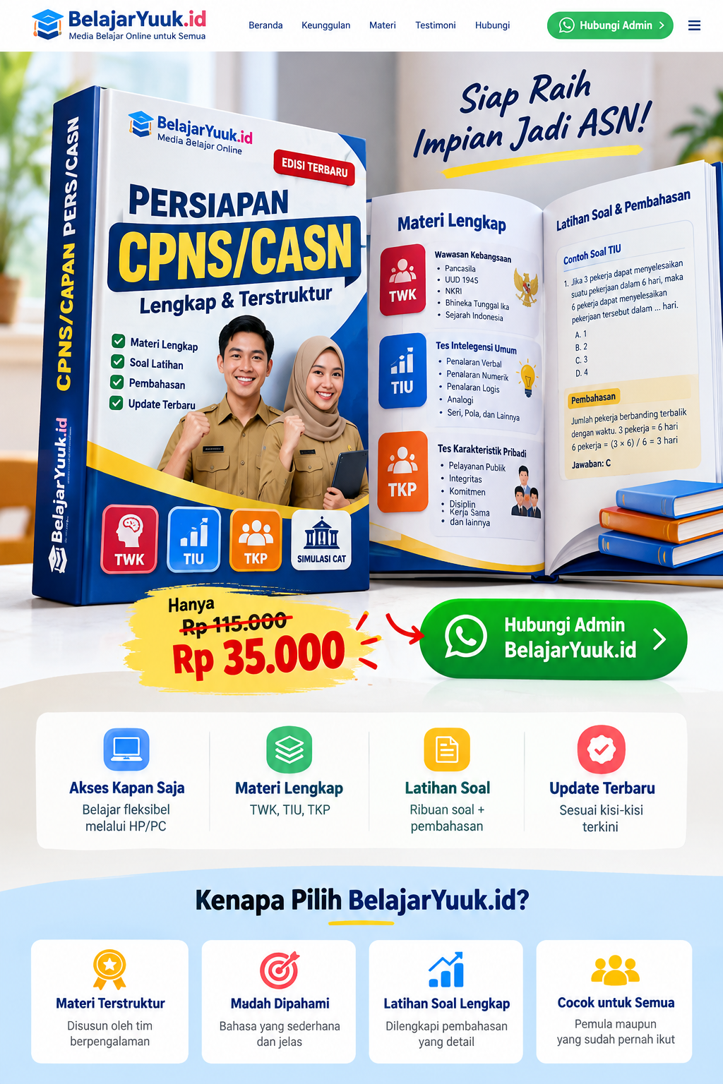 BelajarYuuk.id — landing page persiapan CPNS/CASN